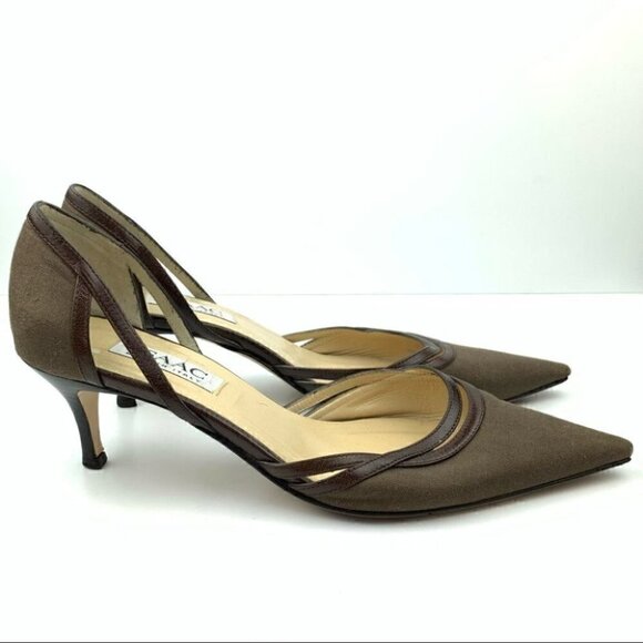 Isaac heels 8.5 brown army green Italian leather old money corp core 90s y2k - Picture 12 of 12